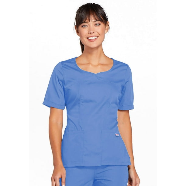 Cherokee Workwear Scrubs Women's V Neck Scrub Top 4746 Ceil Blue CIEW Cherokee Workwear Scrubs Women's V Neck Scrub Top 4746 Ceil Blue CIEW